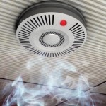 Smoke around a ceiling smoke detector