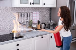 kitchen fire on stove